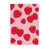 Strawberry Photographic Print, Fruit Wall Art, Pink Aesthetic Print, Kitchen Decor, Foodie Gift, Modern Home Decor, Vibrant Art Print - Tawshia